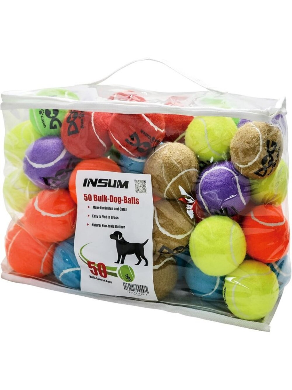 50 Pack Medium Dog Tennis Balls - Durable, Fun Fetch Toys for Active Dogs